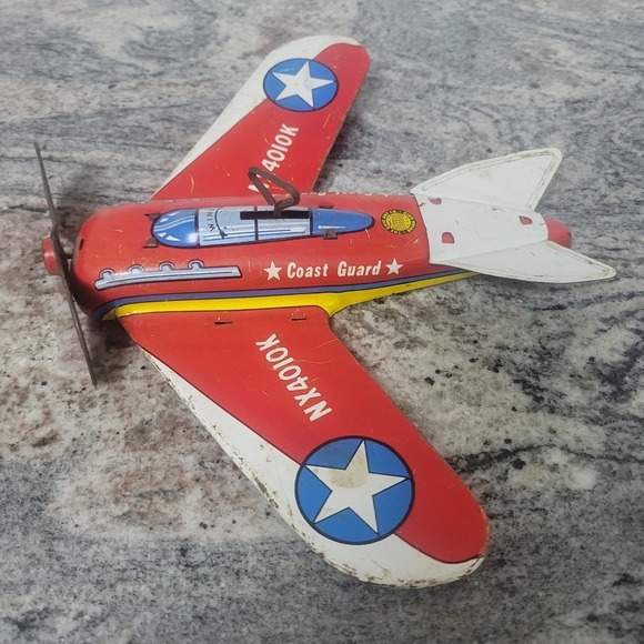 Other - Vintage Coast Guard Tin Litho Toy Plane Ohio Art Works!